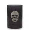 Yankee Candle Crackle Skull Glass Holder Jar Candle Holder In Black