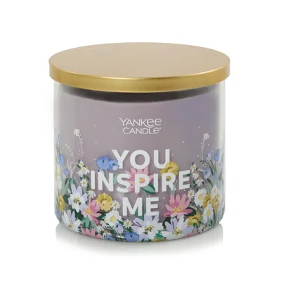 Yankee Candle Dried Lavender And Oak - You Inspire Me 3-wick Candles, 14.5 oz In Purple