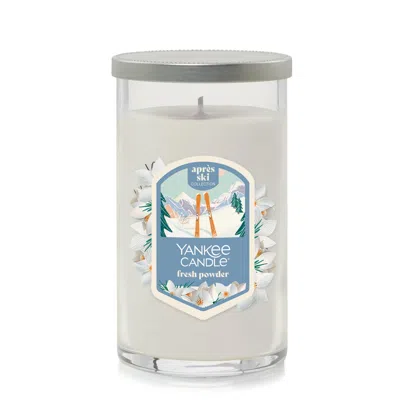 Yankee Candle Fresh Powder Medium Pillar Candle, 14.25 oz In White