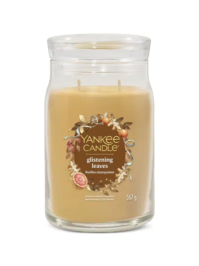 Yankee Candle Glistening Leaves Candle In Brown