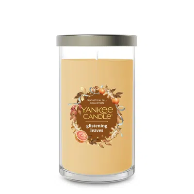 Yankee Candle Glistening Leaves Medium Pillar Candle, 14.25 oz In Neutral