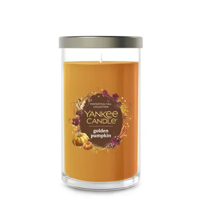 Yankee Candle Golden Pumpkin Medium Pillar Candle, 14.25 oz In Brown