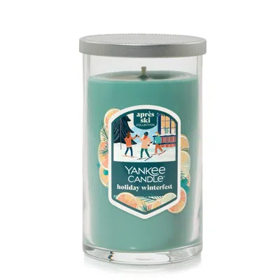 Yankee Candle Holiday Winterfest Medium Pillar Candle, 14.25 oz In Green