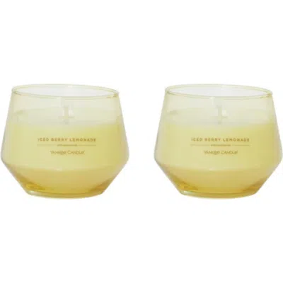 Yankee Candle Iced Berry Lemonade Studio Candle With Essential Oils, Set Of 2 In Yellow