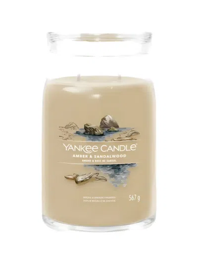 Yankee Candle Large Amber And Sandalwood Candle In Brown