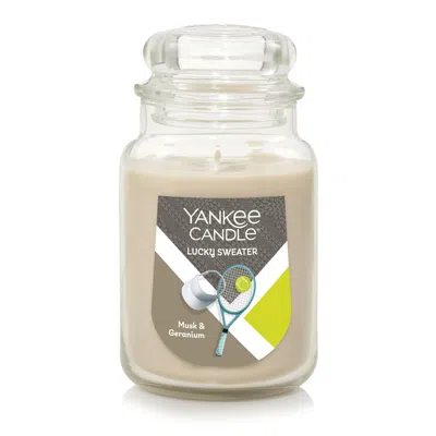 Yankee Candle Lucky Sweater - Musk And Geranium 22 Oz. Original Large Jar Candles, 22 oz In Neutral