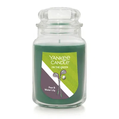 Yankee Candle On The Green - Pear And Water Lily 22 Oz. Original Large Jar Candles, 22 oz
