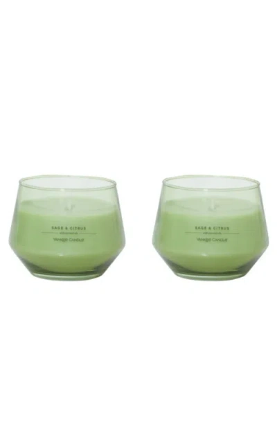 Yankee Candle Sage & Citrus Studio Candle With Essential Oils, Set Of 2 In Green
