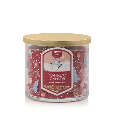 Yankee Candle Santa On Skis 3-wick Candles, 14.5 oz In Red