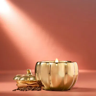 Yankee Candle Spiced Pumpkin Ceramic Golden Gourd Figural Candle, 14 oz