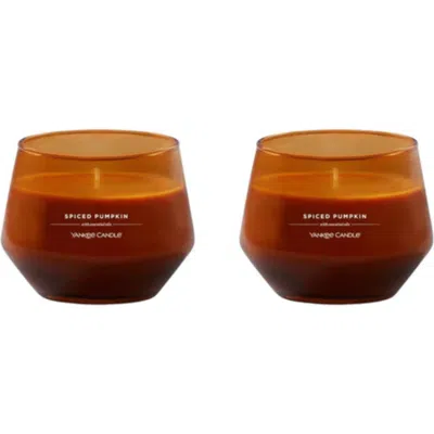 Yankee Candle Spiced Pumpkin Studio Candle With Essential Oils, Set Of 2 In Orange