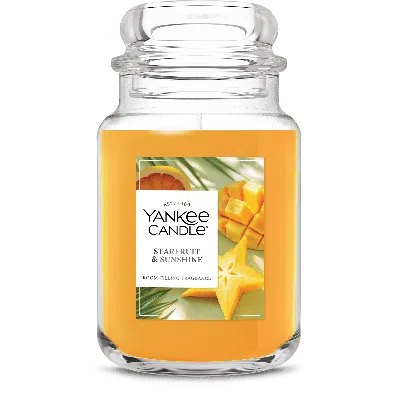 Yankee Candle Starfruit And Sunshine Original Large Jar Candle, 22 oz In Yellow