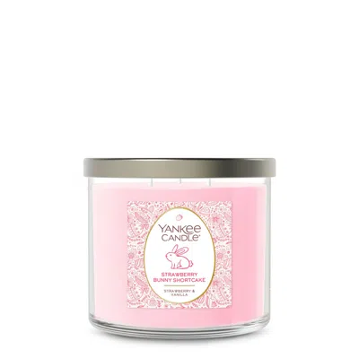 Yankee Candle Strawberry Bunny Shortcake 3-wick Candle, 14.5 oz In Pink