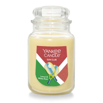 Yankee Candle Sun Club - Lemon And White Rose 22 Oz. Original Large Jar Candles, 22 oz In Yellow