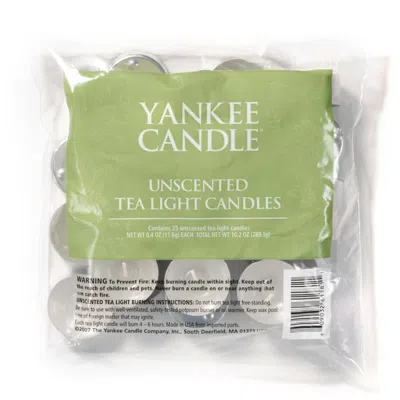 Yankee Candle Unscented Tea Light Candles - Package Of 25 Unscented Tea Lights, 0.40 Each