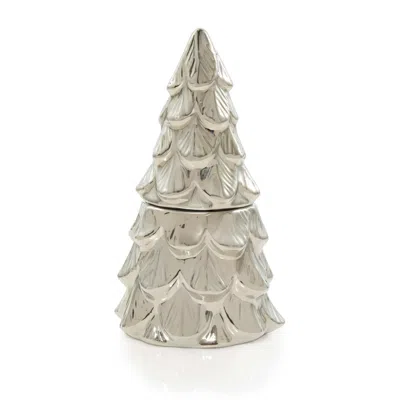 Yankee Candle White Spruce And Grapefruit Silver Tree Candle Figural Candle, 13.5 oz