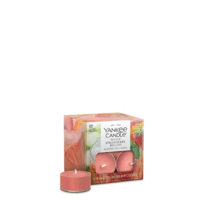 Yankee Candle White Strawberry Bellini Tea Light Candles, 0.44 Each In Orange