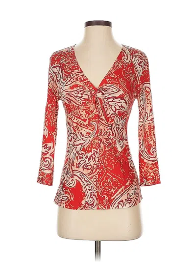 Pre-owned Yansi Fugel 3/4 Sleeve Blouse In Red