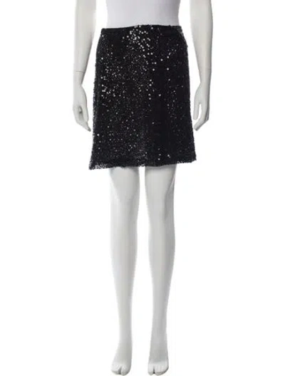 Pre-owned Yansi Fugel Sequin Embellishments Mini Skirt In Blue