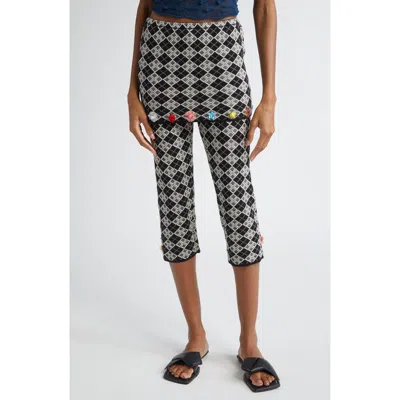 Yanyan Argyle Jacquard Knit Miniskirt Capri Pants