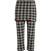 Yanyan Argyle Jacquard Knit Miniskirt Capri Pants In Black/white