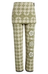 Yanyan Argyle Organic Cotton Pants With Removable Wrap Panel