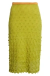Yanyan Borlor A-line Knit Wool Midi Skirt In Green