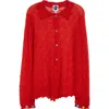 Yanyan Borlor Floral Ribbon Wool Cardigan In Red