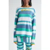 Yanyan Embroidered Stripe Linen Sweater