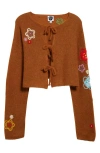 Yanyan Fafa Alpaca & Wool Blend Cardigan In Ochre