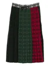 Yanyan Knits Argyle-checked Midi Skirt In Green