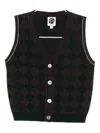 Yanyan Knits Argyle-print Vest In Brown