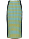 Yanyan Knits Check-print Knitted Skirt In Multicolour