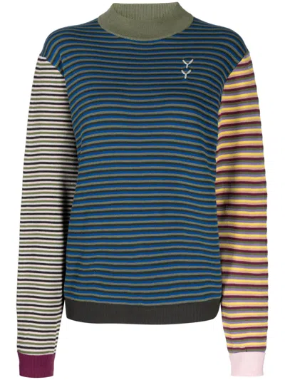 Yanyan Knits Colour-block Striped Jumper In Multicolour