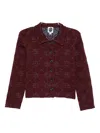 Yanyan Knits June Cardigan In Burgundy