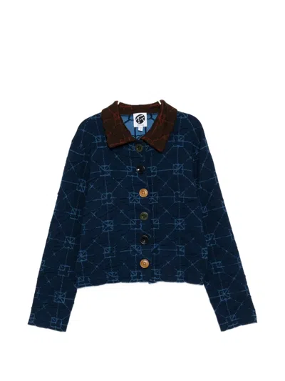 Yanyan Knits June Shrunken Work Jacket In Blue