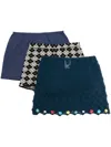 Yanyan Knits Knitted Skirt Set In Blue