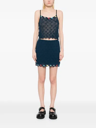 Yanyan Knits Knitted Top In Bi-color