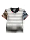 Yanyan Knits Striped Cotton Top In Multi