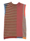 Yanyan Knits Striped Mockneck Top In Multi