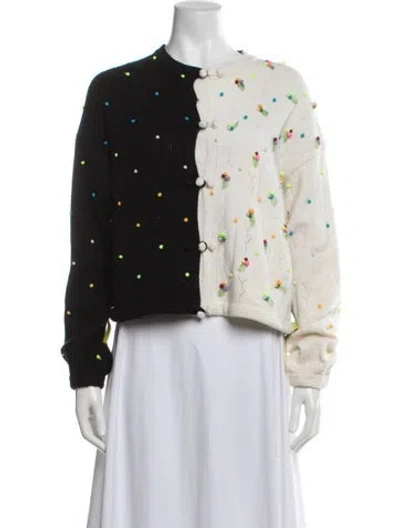 Pre-owned Yanyan Lambswool Patterned Sweater In Black/neutrals