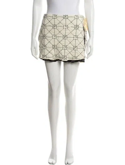 Pre-owned Yanyan Patterned Mini Skirt In Blue