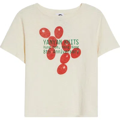 Yanyan Red Eggs Yanniversary Graphic T-shirt In White