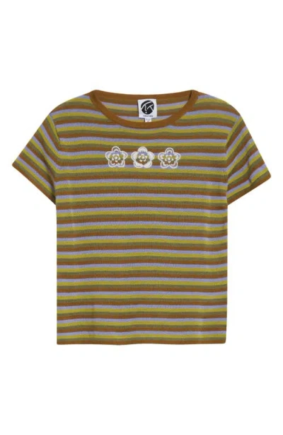 Yanyan Romy Microstripe Sweater In Army Stripe