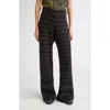 Yanyan Softi Oversize Stripe Wool Blend Pants In Brown