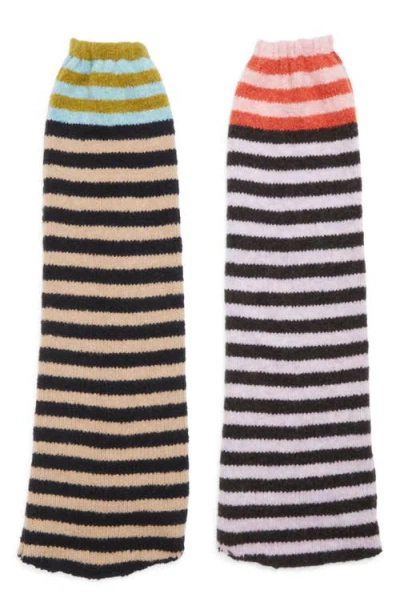 Yanyan Softi Stripe Wool Blend Leg Warmers In Multi