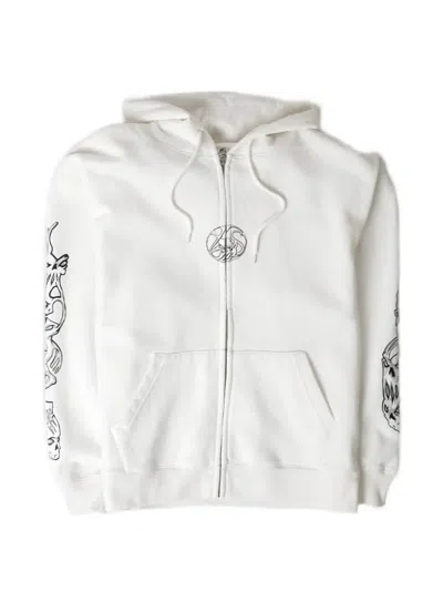 Yardsale Printed Zip-up Hoodie In Neutral