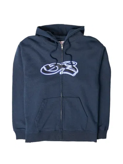 Yardsale Spray Zip-up Hoodie In Blue