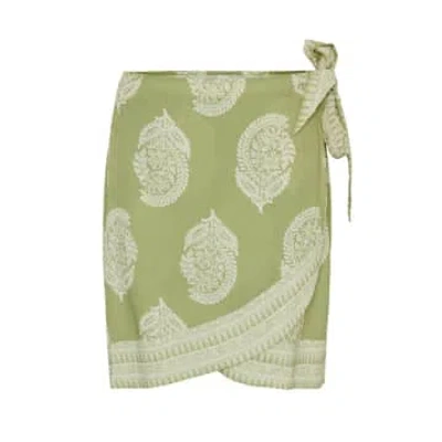 Y.a.s. High Waist Wrap Mini Skirt Sage In Green