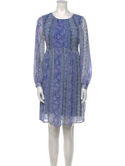 Pre-owned Y.a.s. Printed Mini Dress In Blue